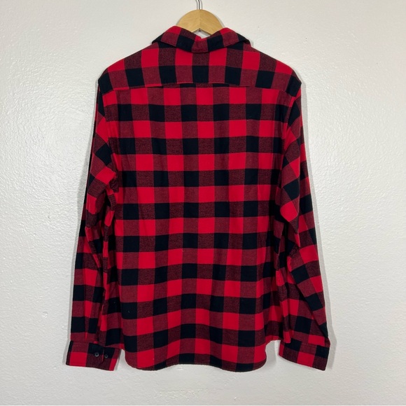 NWT Goodfellow Red Buffalo Check Plaid Long Sleeve Button Down Shirt - Picture 5 of 12